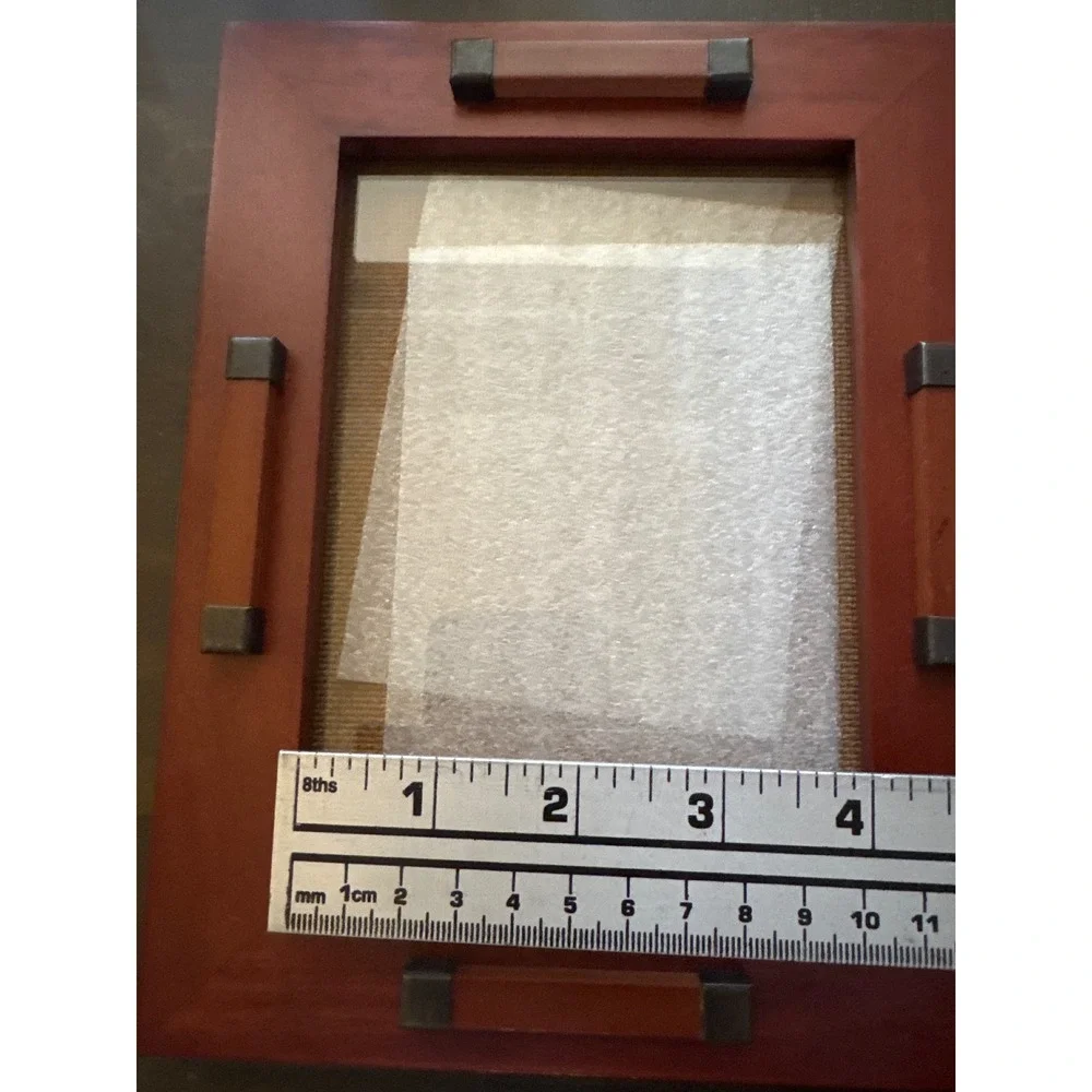 Fetco Home Decor Wood Picture Frame 4x6 Mission Style Cherry Finish Tabletop